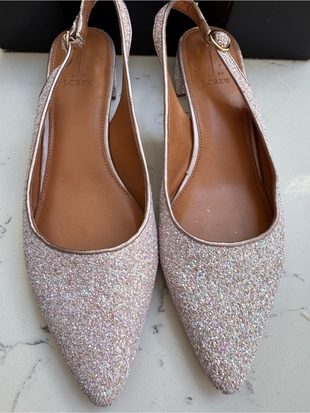 J. Crew Iridescent Glitter Block Heel Pumps - “Love Always. Disco Occasionally”